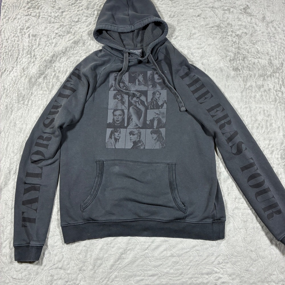 Taylor Swift Women The Eras Tour Hoodie Size M Charcoal Gray